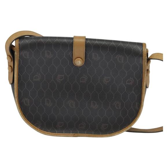 DIOR Honeycomb Canvas Shoulder Bag Pvc Leather Black - Picture 3 of 12